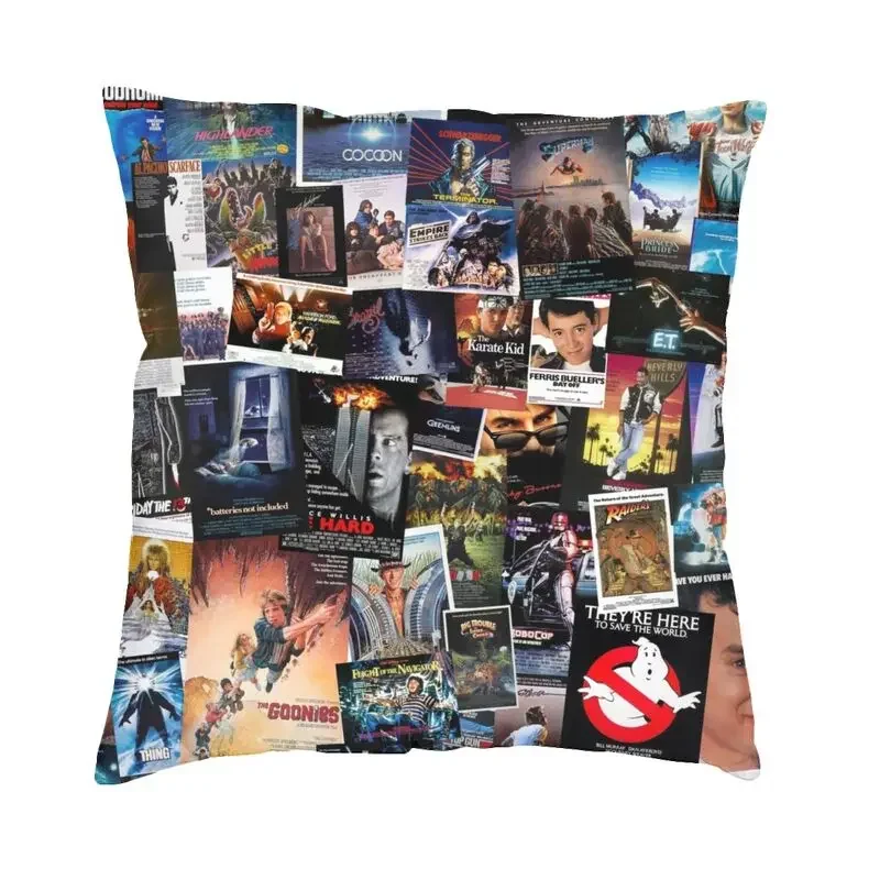 

Vintage Movie Posters Collage Throw Pillow Covers Decoration Pillowcase Classic Film Cinema Theater Gift Sofa Cushion Cove