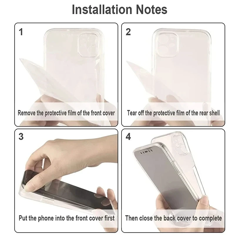 Clear 360 Full Wrap Protective Phone Case