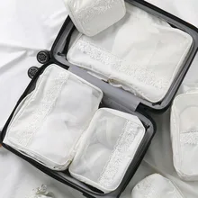 

Portable Lace Pattern Travel Bag Multifunctional Women's Necessary Finisher Storage Pouch Bra Underwear Clothing Organize Items