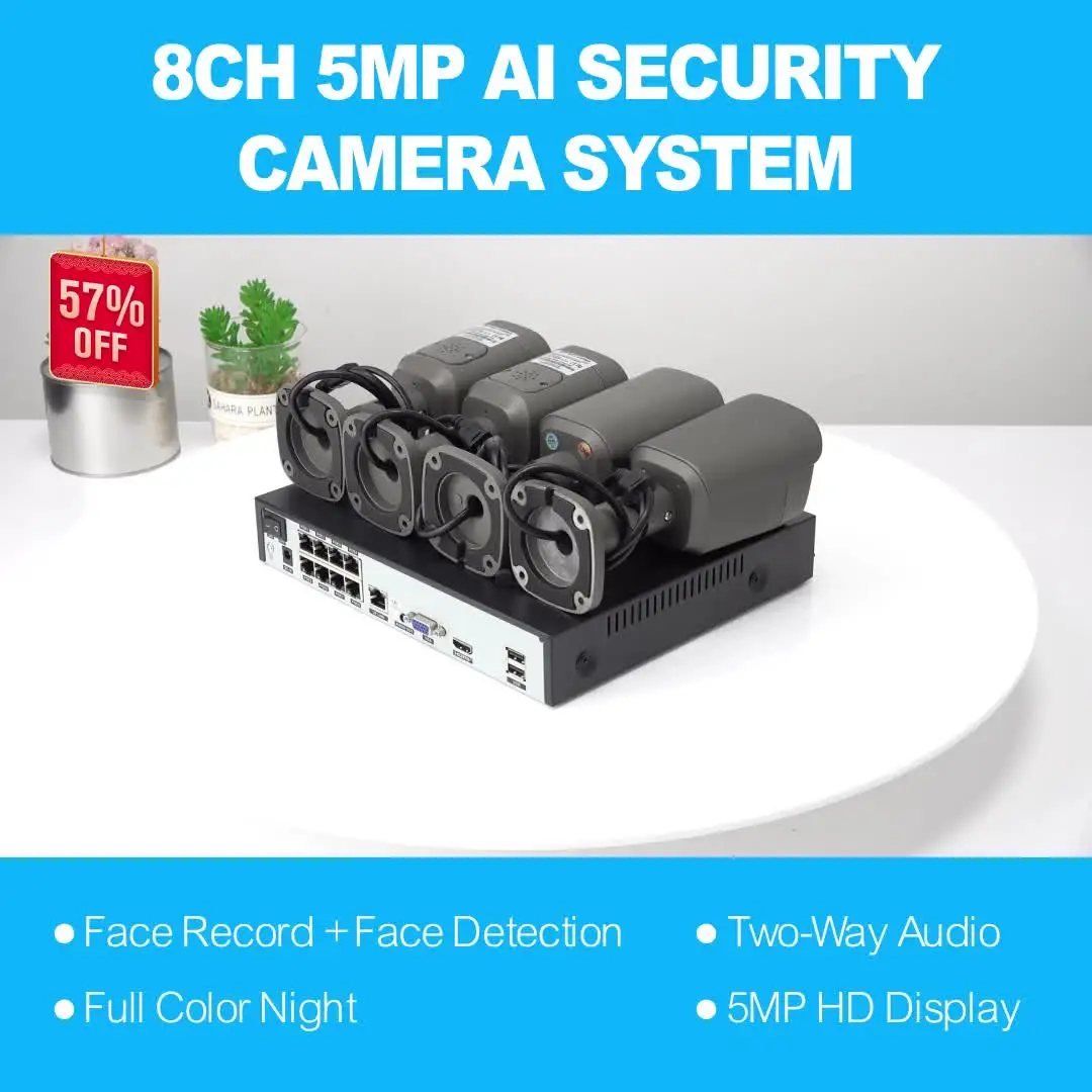Двусторонний аудиоконвертер Techage UHD 8CH 8MP 4K PTZ POE Outdoor AI тестирование человеческого