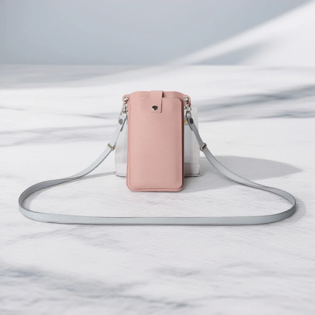 Stylish Magnetic Crossbody Neckband Phone Wallet Leather Case & Universal Lanyard