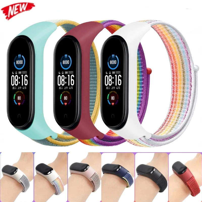 

Nylon Loop Strap for Xiaomi Mi Band 7 6 5 4 3 Bracelet Correa Miband Bracelet Wristband Sports Mi Band 7 6 5 4 3 Belt Watchband