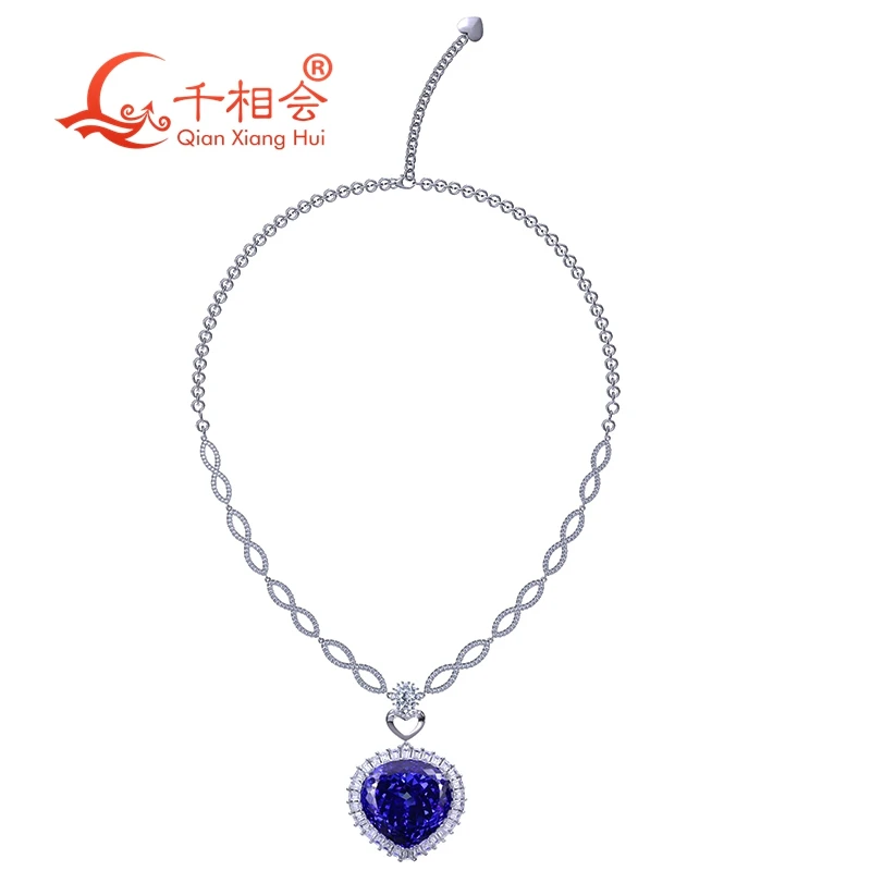 S925 Silver Blue Tanzanite CZ Or Moissanite melee Stone
