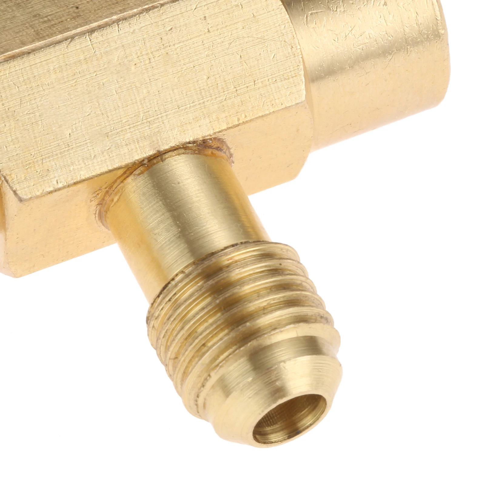 R-1234YF AC Refrigerant Can Bottle Tap Opener Valve Tool 1/4 Male+ 1/2" ACME LH Female direct Fit for R12 R22 manifold 4