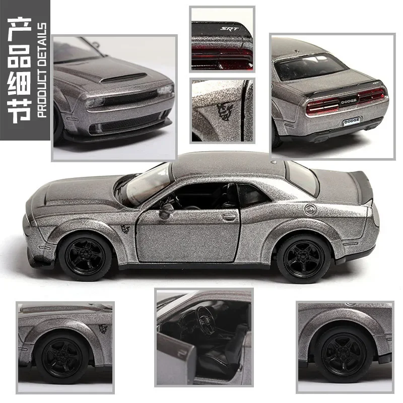 1:36 Dodge Challenger SRT Demon Sports Car Alloy Diecast Car Model Toy With Pull Back For Kids Gifts Toy Collection A141 5