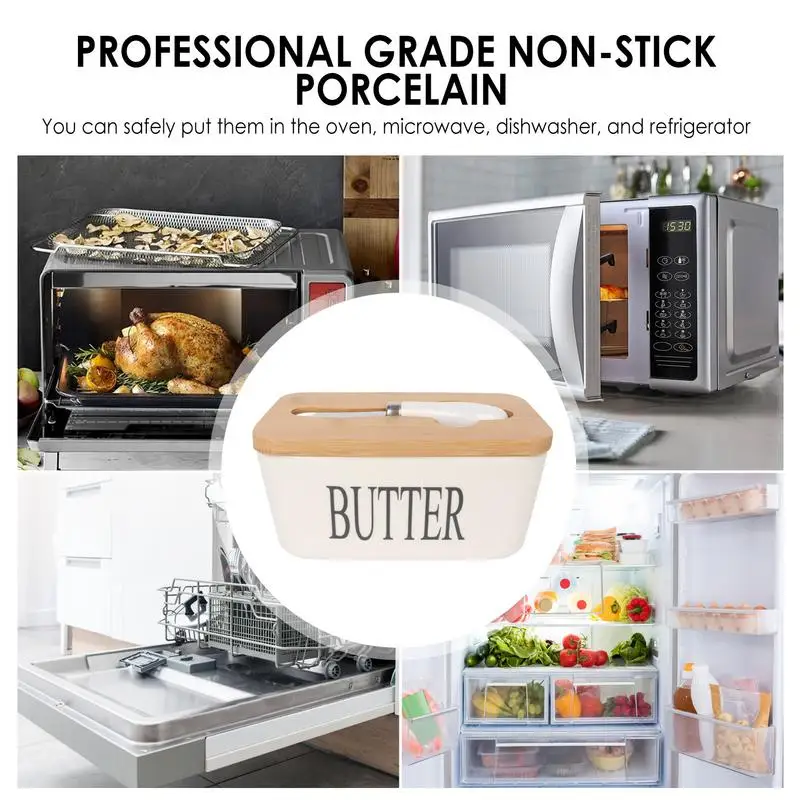 Butter Sealing Box With Lid Ceramic Cheese Trays Kitchen Dish