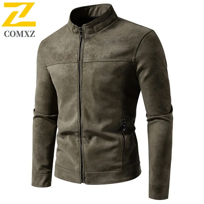 Men Vintage American Style Jacket Washed PU Leather Coat Windproof Waterproof Retro Motorcycle Style Distressed Casual Outerwear