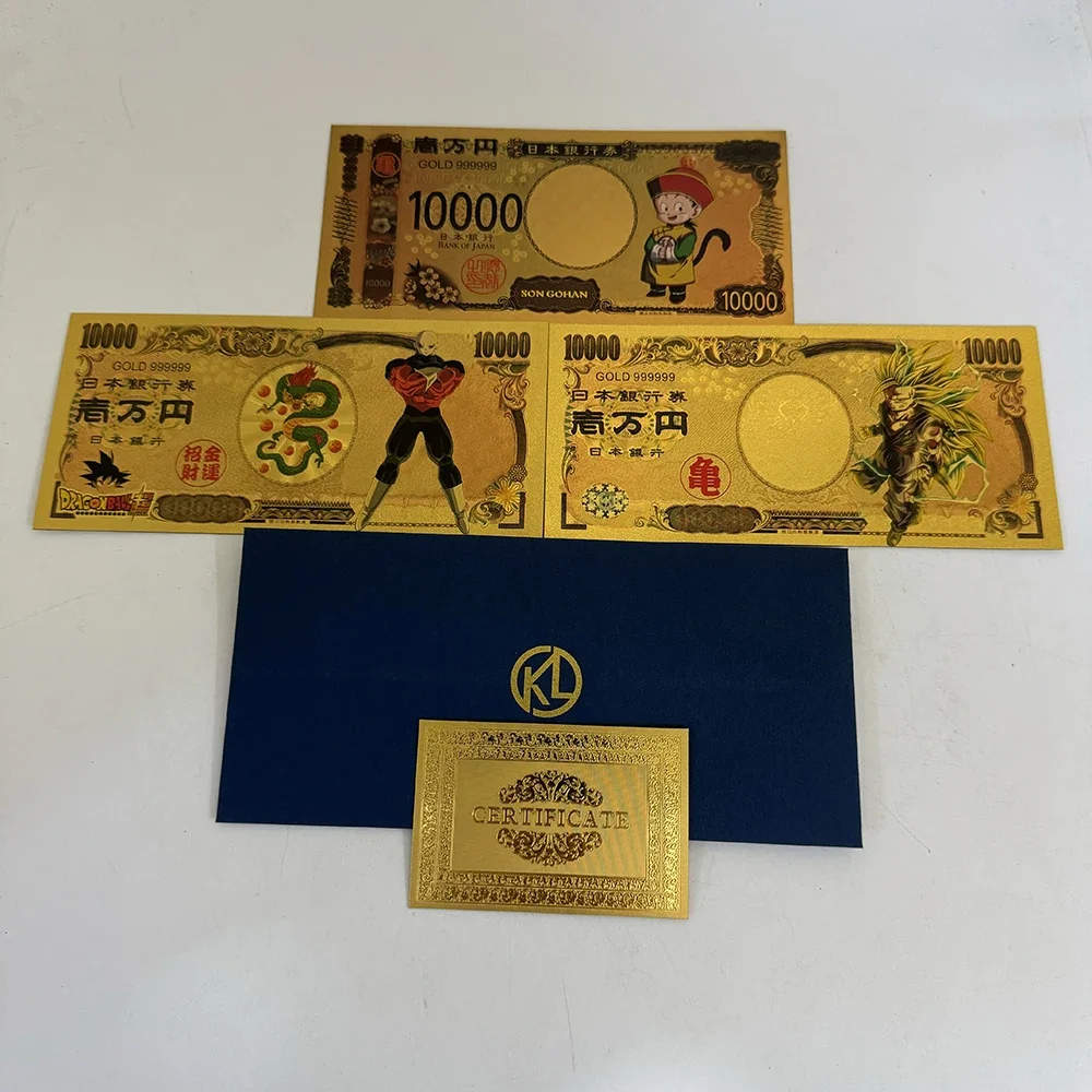 Dragon Z Ball Gold Banknotes No.1 anime banknotes gold plated banknote