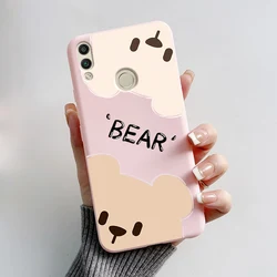 Premium Soft TPU Bear Phone Case for Honor 8C (Pink-M01)