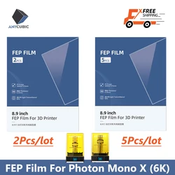ANYCUBIC 3d Printer Parts 2Pcs/5Pcs a set FEP Film Thickness 0.15mm For Photon Mono X / Mono X 6K / M3 Plus / Mono X2/Mono X 6Ks
