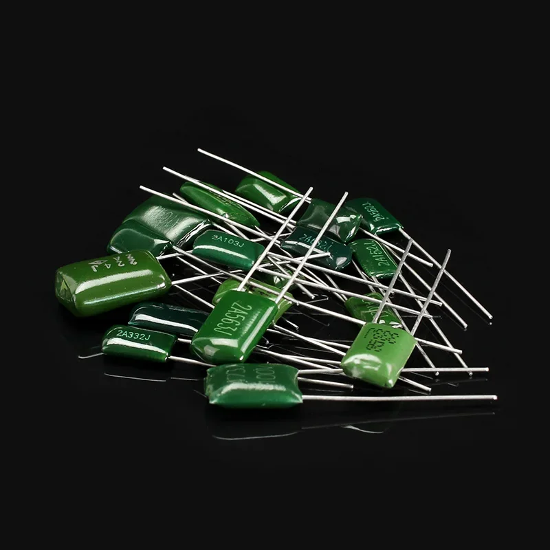 Polyester Film Capacitor Kit 150/180/620PCS 100V 1nF 1.5nF 2.2nF 100nF 2A102J 2A471J 2A222J 2A392J 2A332J 2A472J 2A103J 2A473J