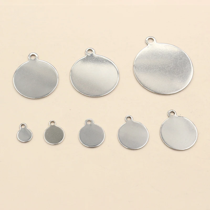 20-200 Stück 6-25mm Edelstahl Runde Münze Charms Anhänger DIY Schmuck Herstellung Zubehör Fingerstücke für Halskette Armband