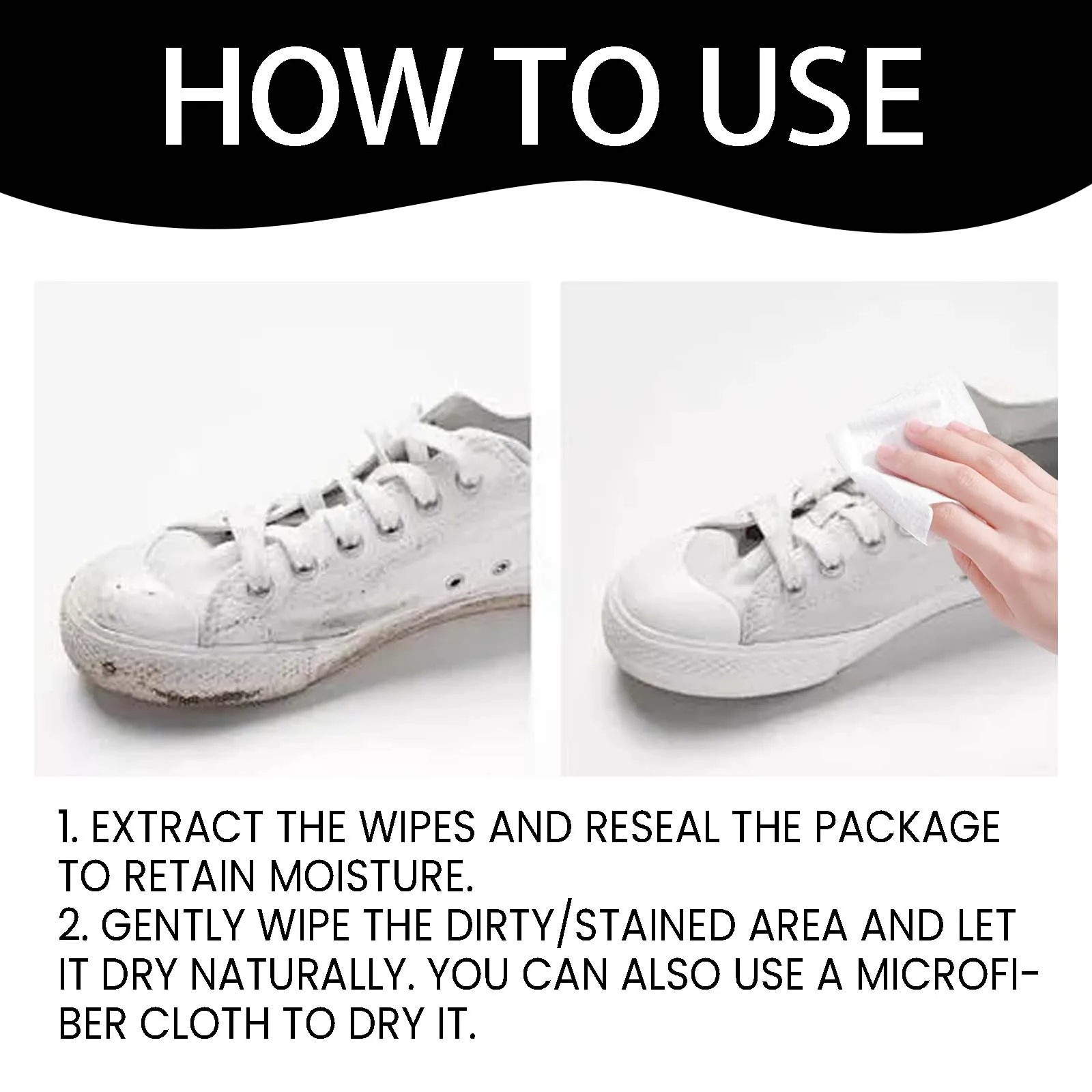 Leather Shoe Cleaning Wipes Multi Purpose No Wash Decontamination