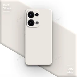 Soft Liquid Silicone Plain Basic Back Cover for OPPO Reno13 F (Lvory White)