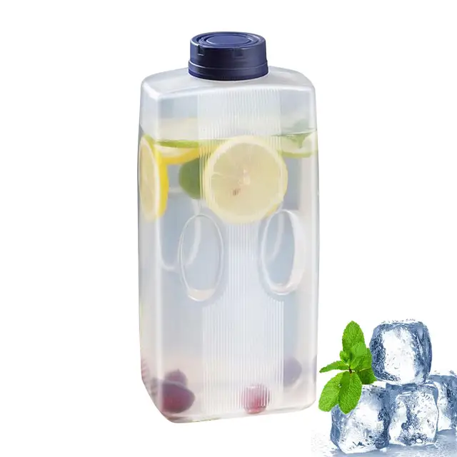 Conteneur à jus pour réfrigérateur, bouteille de 2L, distributeur de boissons réfrigérant avec couvercle pour temps chaud, lait, soda 1