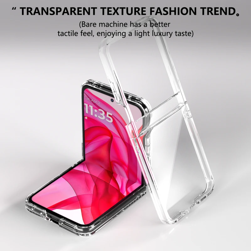 Luxury Transparent Foldable Phone Case - Highly Clear 2-Piece Anti-Scratch Back Cover