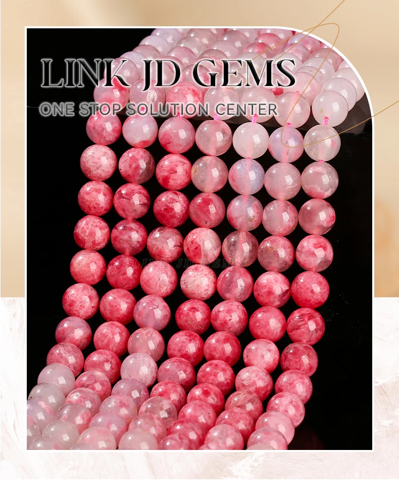 Echte natürliche Farbverlauf Kirschblüte Rhodonit Perlen lose Spacer für Schmuck machen DIY Halskette Armband Zubehör – Detail 1