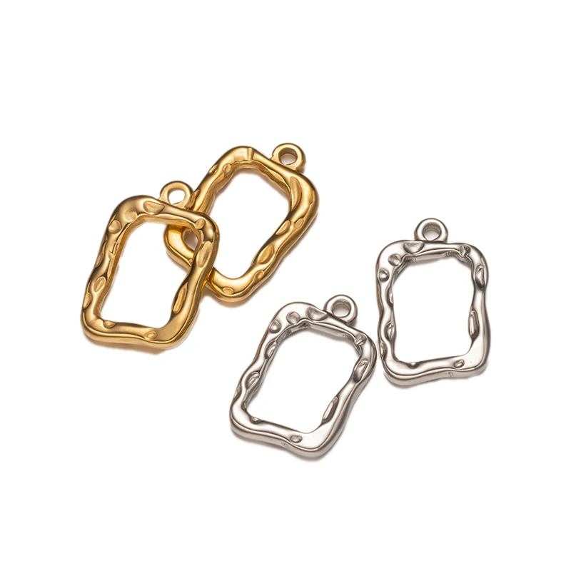 5 Stück Edelstahl Rechteck Rahmen Charms Lünette Anhänger für DIY Harz Gießen Ohrringe Armband Halskette Schmuckherstellung Handwerk – Detail 4