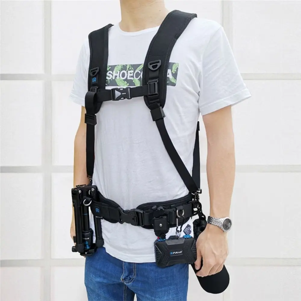 조절 가능한 카메라 허리 벨트 클립 후크 다기능 SLR/DSLR 허리 스트랩 나일론 D-링 카메라 렌즈 가방 사진작가용