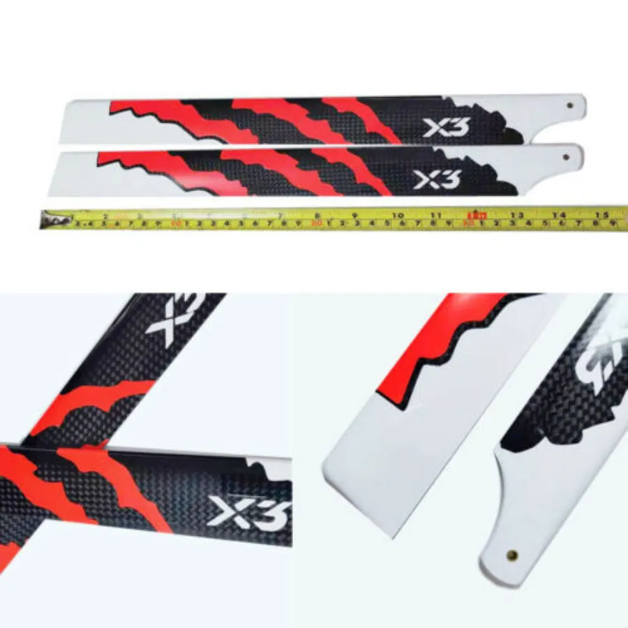 Pales rotor principal carbone 360mm pour hélicoptère RC X3 450L 480