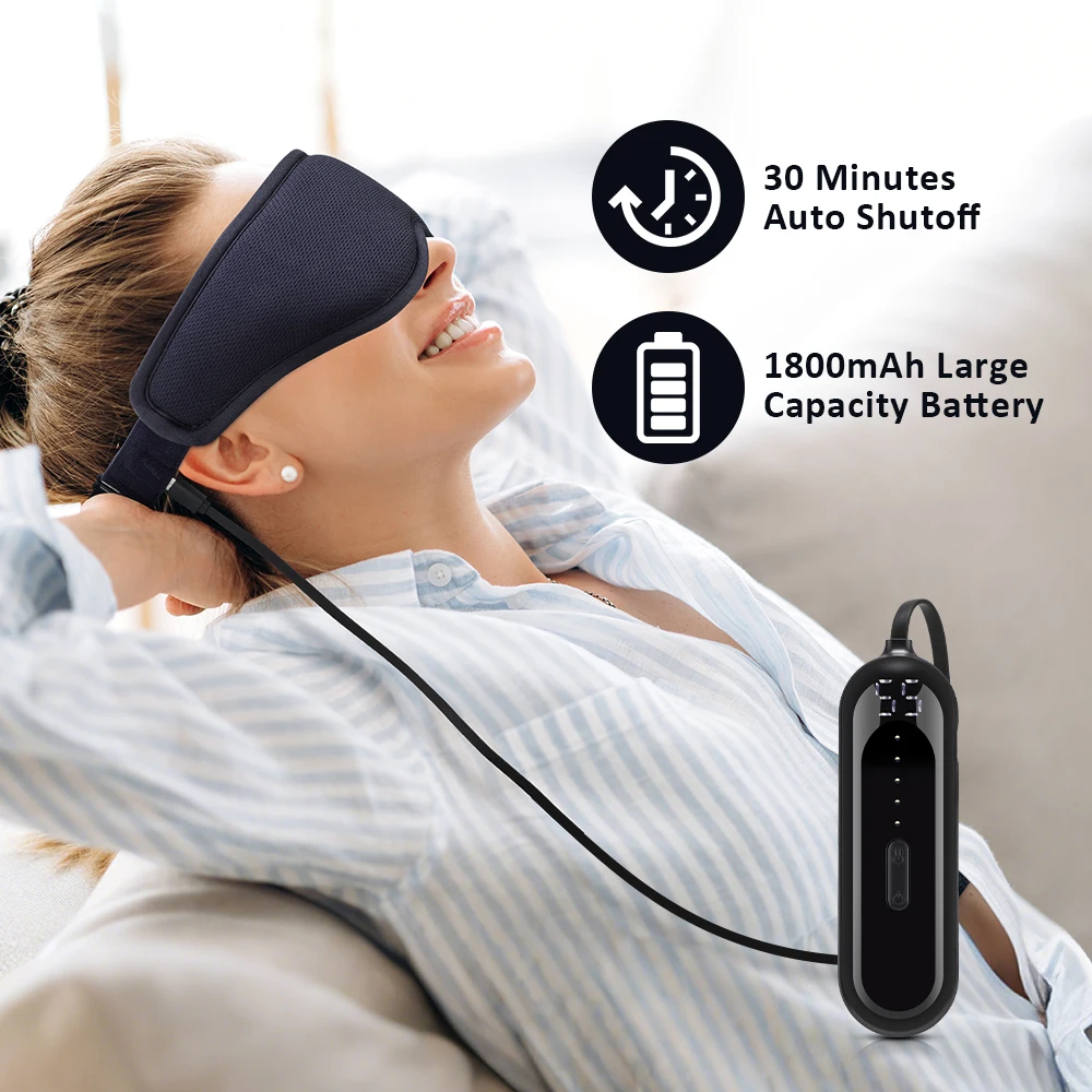 Electric Vibration Eye Massager Heated Eye Mask Wireless Relieve Eye Strain Dark