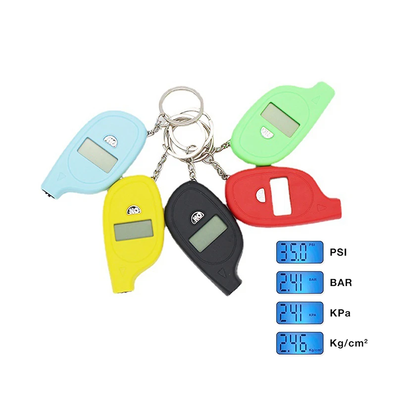 1PC Tire Gauge Digital Lcd Display Car Tire Air Pressure Tester Meter Auto Car Motorcycle Safety Alarm Mini Keychain Style