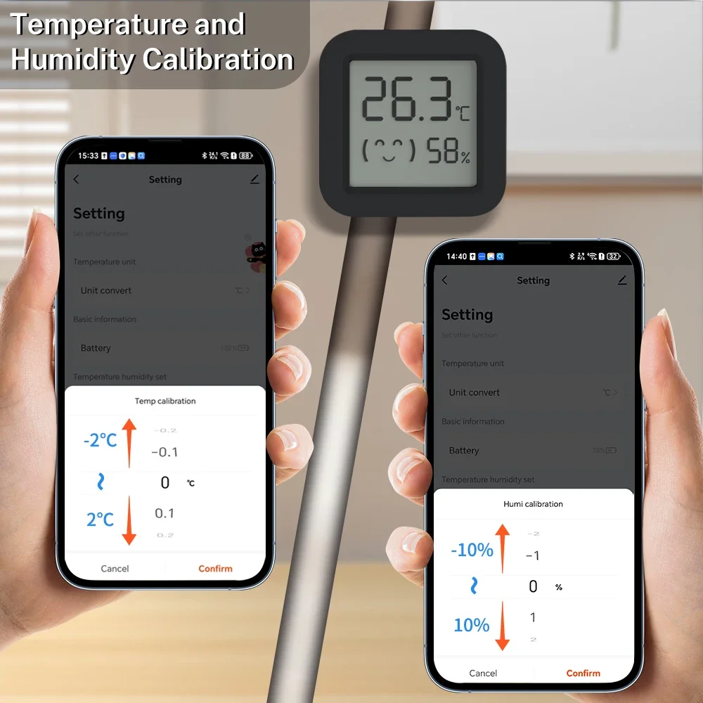 Tuya bluetooth-compatible Temperature Humidity Sensor LCD Thermometer Mini Smart Electric Hygrometer APP Remote Control Home