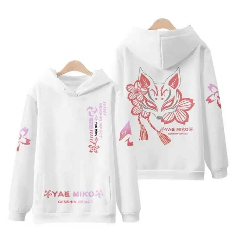 Anime genshin impact yae miko 3d printing man/woman hoodie streetwear oversized long sleeves pullover hoodie jacket 2024
