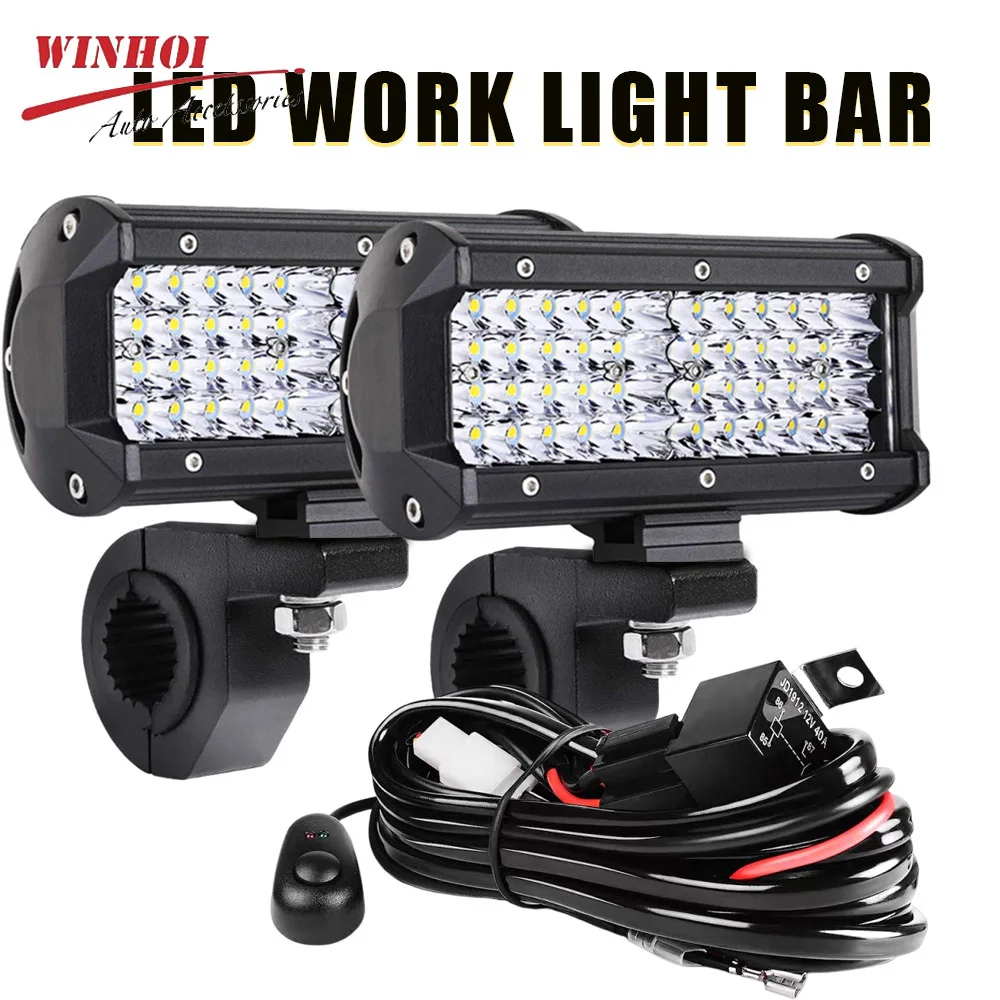 4” / 7” LED Work Light Bar – 12V–24V Spot & Flood Beam Driving Fog Light | Off-Road Headlight for 4x4 Truck, SUV & Industrial Use 1