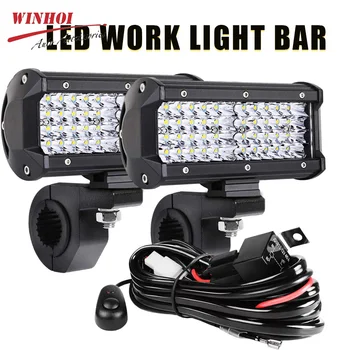 4” / 7” LED Work Light Bar – 12V–24V Spot & Flood Beam Driving Fog Light | Off-Road Headlight for 4x4 Truck, SUV & Industrial Use 1