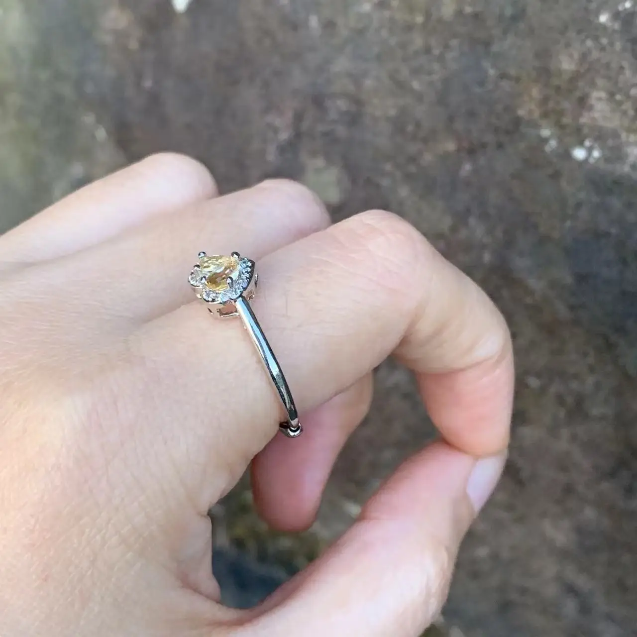 3MM Natural Citrine Ring Adjustable Female Ring Jewelry for Women Gift Wholesale High Quality Vintage Fine