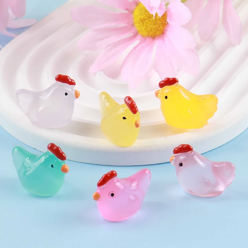 

10pcs Luminous Mini Resin Duck Car Dashboard Toys Dolls Figures Fairy Garden DIY Miniatures Home Decoration Accessories
