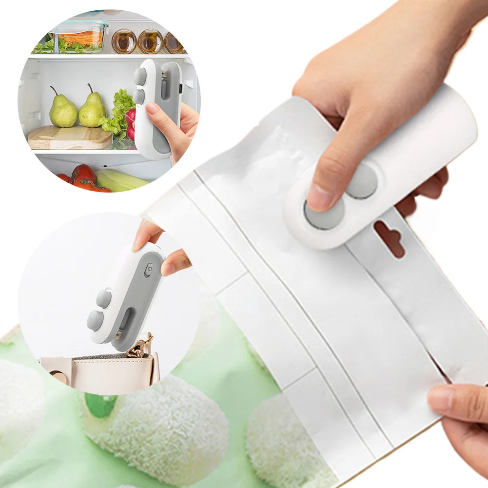 Description Picture 4 of item2 In 1 Heat Sealing Machine Portable Thermal Plastic Food Bag Closure Handheld Heat Vacuum Sealer for Chip Bags Plastic Bags