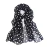 Spring and Autumn Georgette Polka Dot Scarves Bright Red Scarves Dot Scarves Women's Thin Chiffon Long Scarves Sunscreen Shawls 4