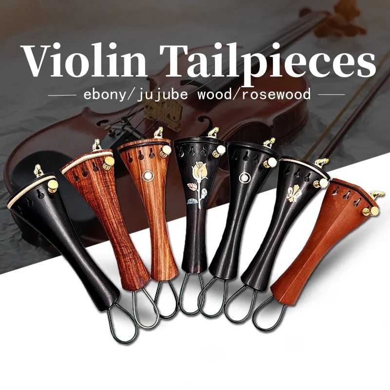 Top grade 1pcs 15"-16" Viola parts, jujube wood Tail Piece With Fine Tuners+Nylon Tailgut Tailcord