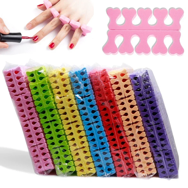 50/100PCS Pink Soft Nail Art Toe Separators Fingers Foots Sponge UV Gel Polish Manicure Pedicure Pack Nail Kits Manicure Tools