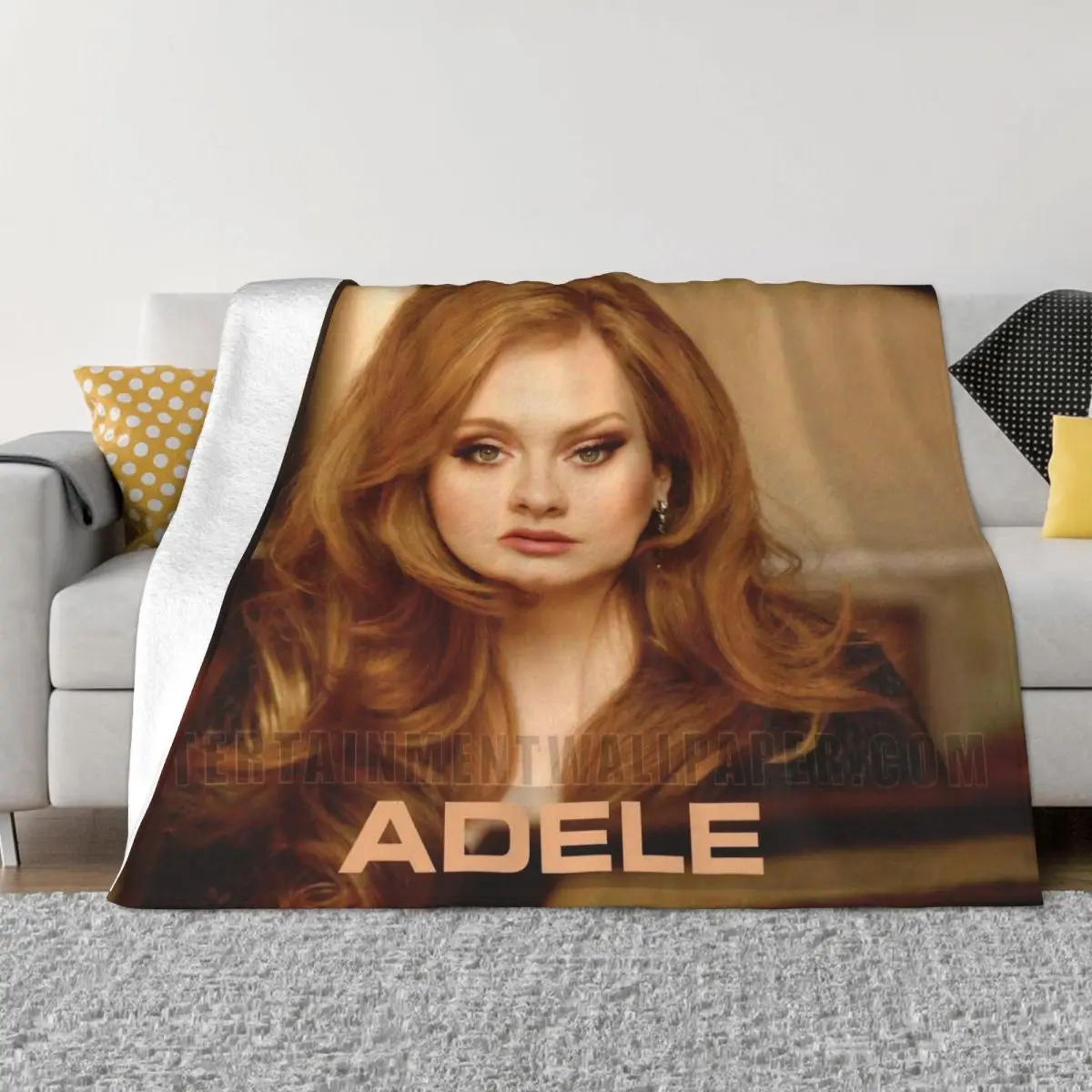 

Adele Blankets Fleece All Season English Singer Portable Soft Throw Blanket for Home Couch Bedspread