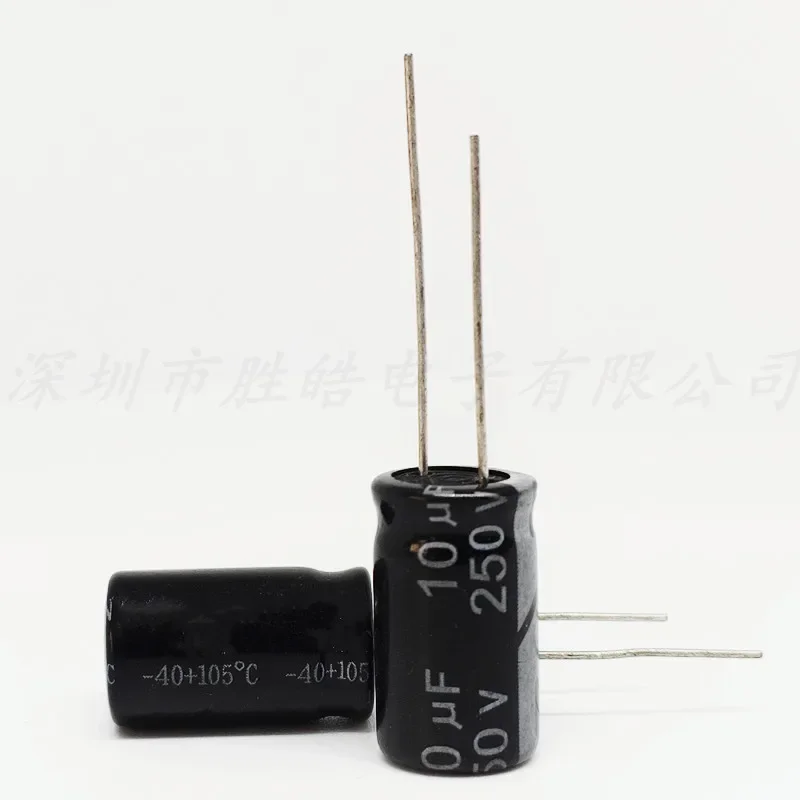 (10PCS/100PCS)   250V10uF   Series 10x16mm   Aluminum Electrolytic Capacitor  250V10uF  Straight Plug   High Quality