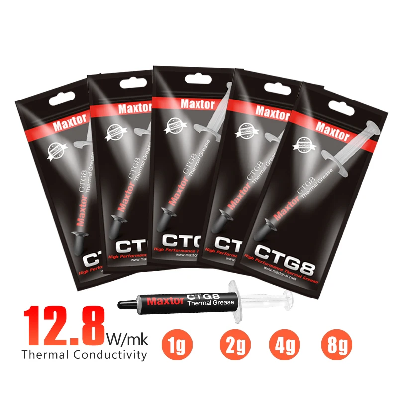 12.8W/Mk Maxtor Ctg8 Processore Di Pasta Termica Pc Gamer Cpu Gpu Ventola Di Raffreddamento Composto Dissipatore Di Calore Gesso Grasso