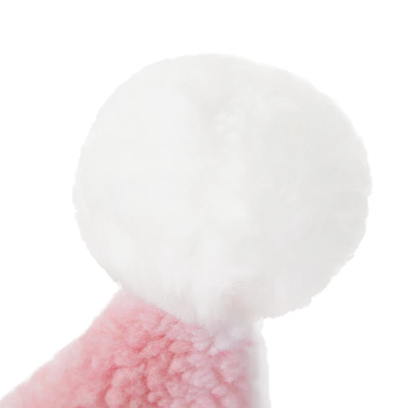 Cute Pink Plaid Santa Claus Hat Fleece Santa Cap Christmas Hats for Adults with Plush Trim
