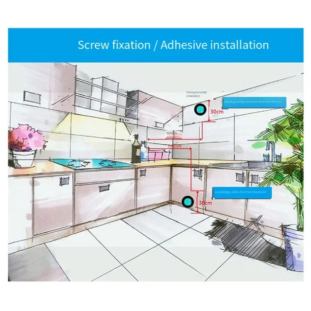 A33T-Combustible Gas Detector Combustible Gas Leak Detector With Temperature Function With LCD Display With Tuya App EU Plug 3
