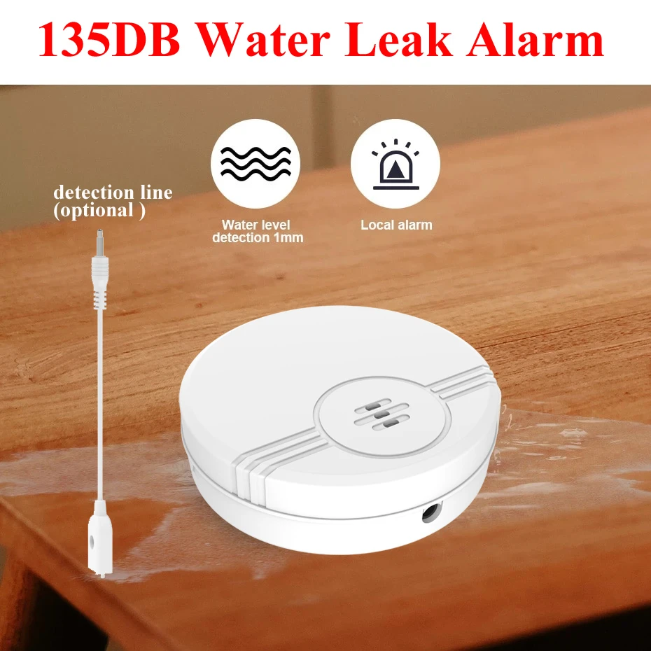 Dual detection Water Sensor 130dB Alarm Water Leak Detector Alert