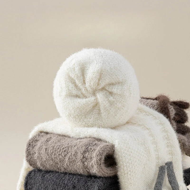 Warme gestrickte Beinwärmer für Ugg Boots, mit Fleece gefütterte Söckchen mit Schleife, Winter-Komfort-Stiefelmanschetten für Damen – Detail 10