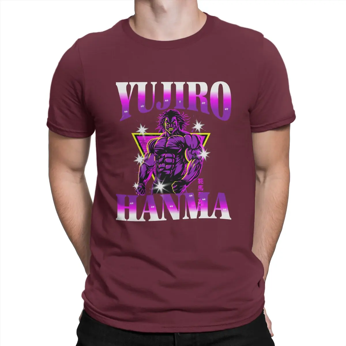 thumbnail image 1 of Camiseta de Anime Yujiro Hanma para hombre, de algodón puro, estilo vintage, con cuello redondo, de manga corta, estilo BAKI, para verano, 1 of 7