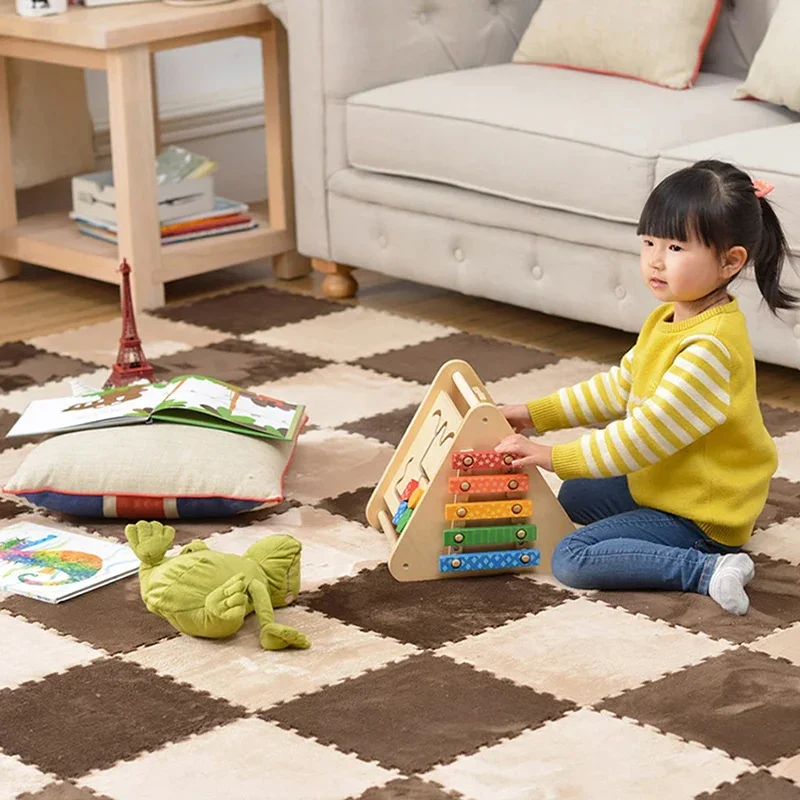 6Pcs Eva Foam Puzzle Carpet Soft Plush Children's Play Mat Children's Room Keep Warm Playmat Baby Crawling Mat 30*30cm