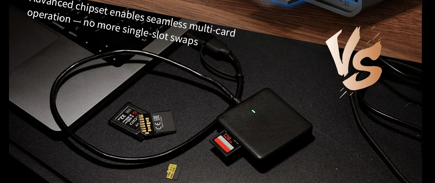 Smalling Multifunctional Card Reader Storage Case CFexpress Type A/B Triple-Slot