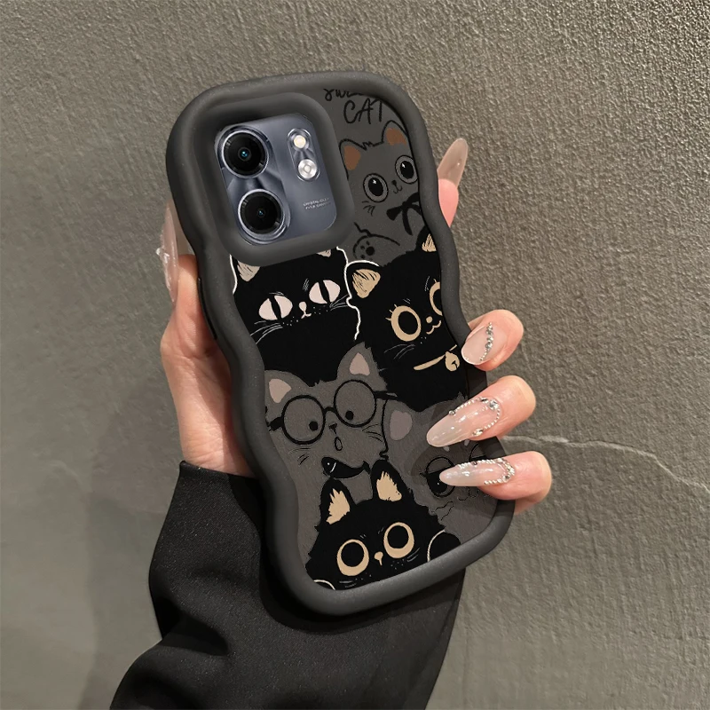 Smart 9 Six Cats Wavy Silicone Phone Case Cover