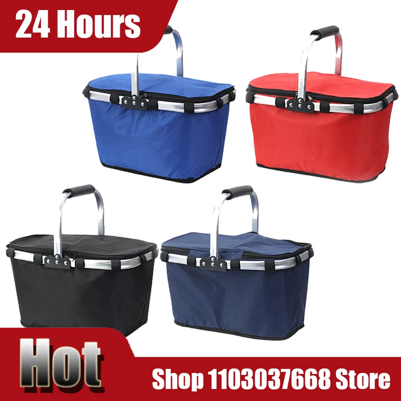 Portable Foldable Insulated Picnic Basket with Ice Pack and Lunch Box