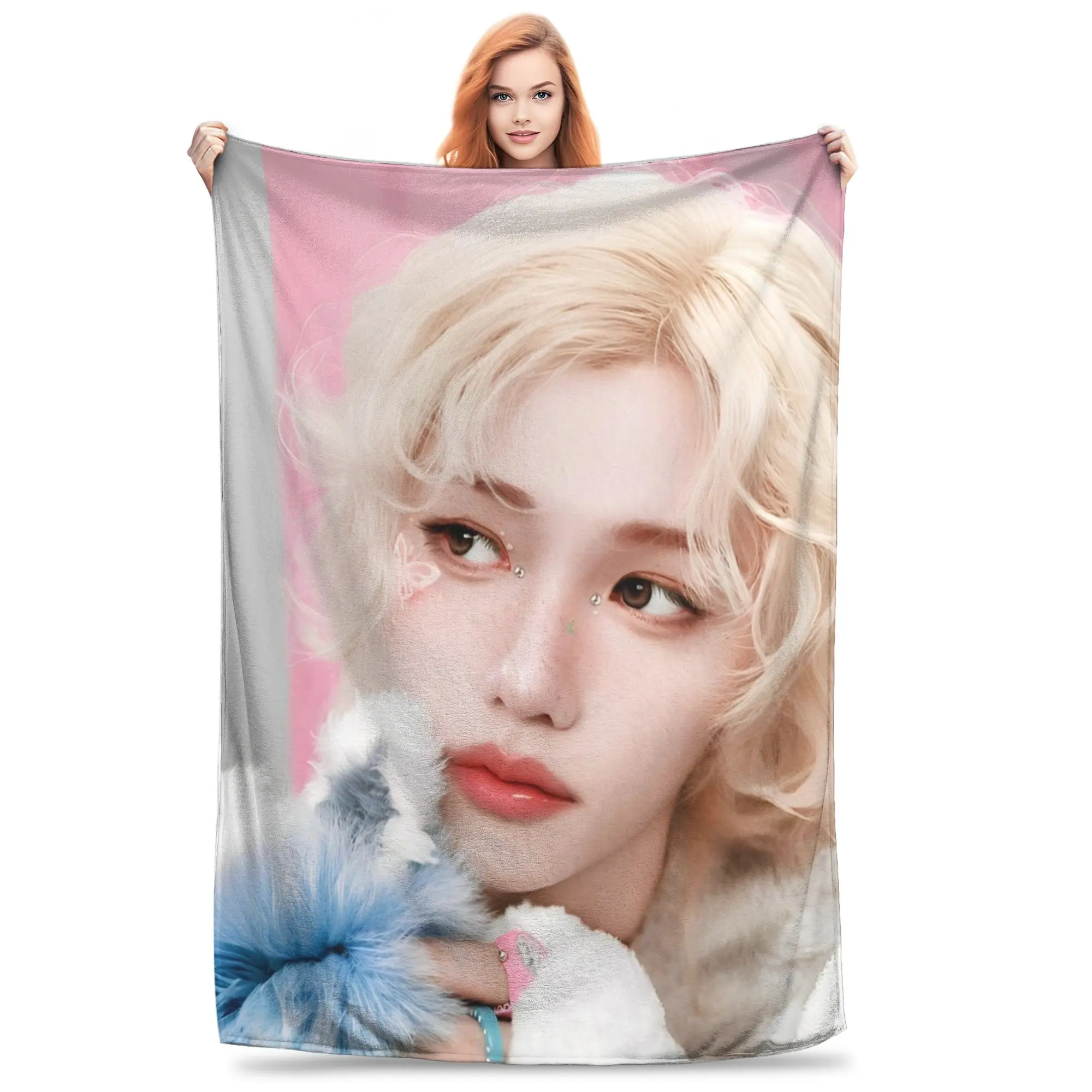 Kpop Rug Hot-KPOP-Like-Stray-K-Kids Blanket Flannel Textile Decor Multifunction ...
