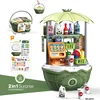 4in1 Cute Ice Cream Play House Trolley Candy Cart Simulation Makeup Medical Station Shopping Princess Car Toy For Children Gift 4